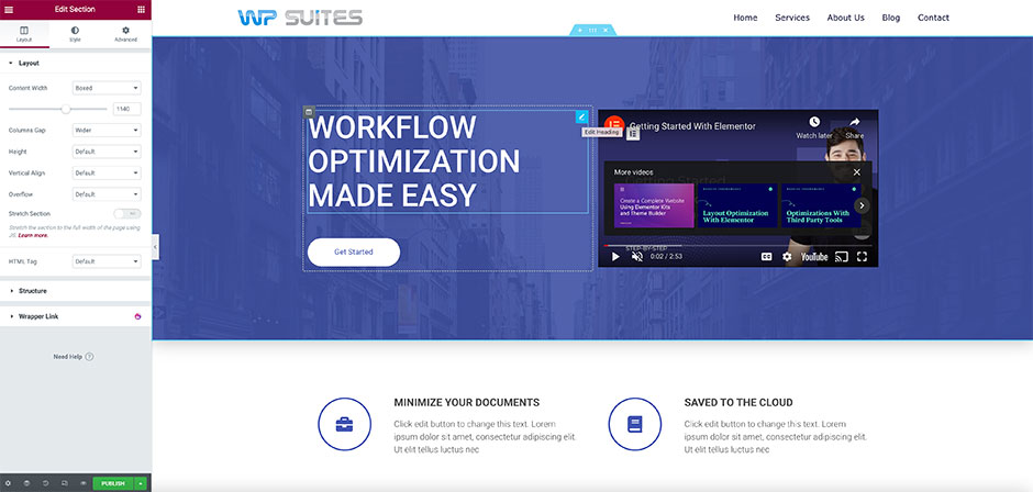 Elementor page builder - wp suites