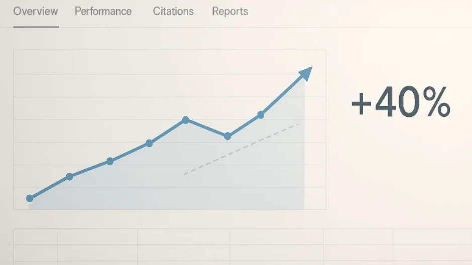 Graph showing 30–40% visibility increase from ai citations.